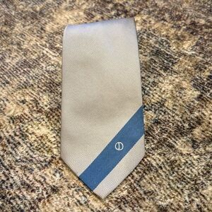 Vintage Dunhill Silver Silk Tie Blue Stripe Made In Italy 3in